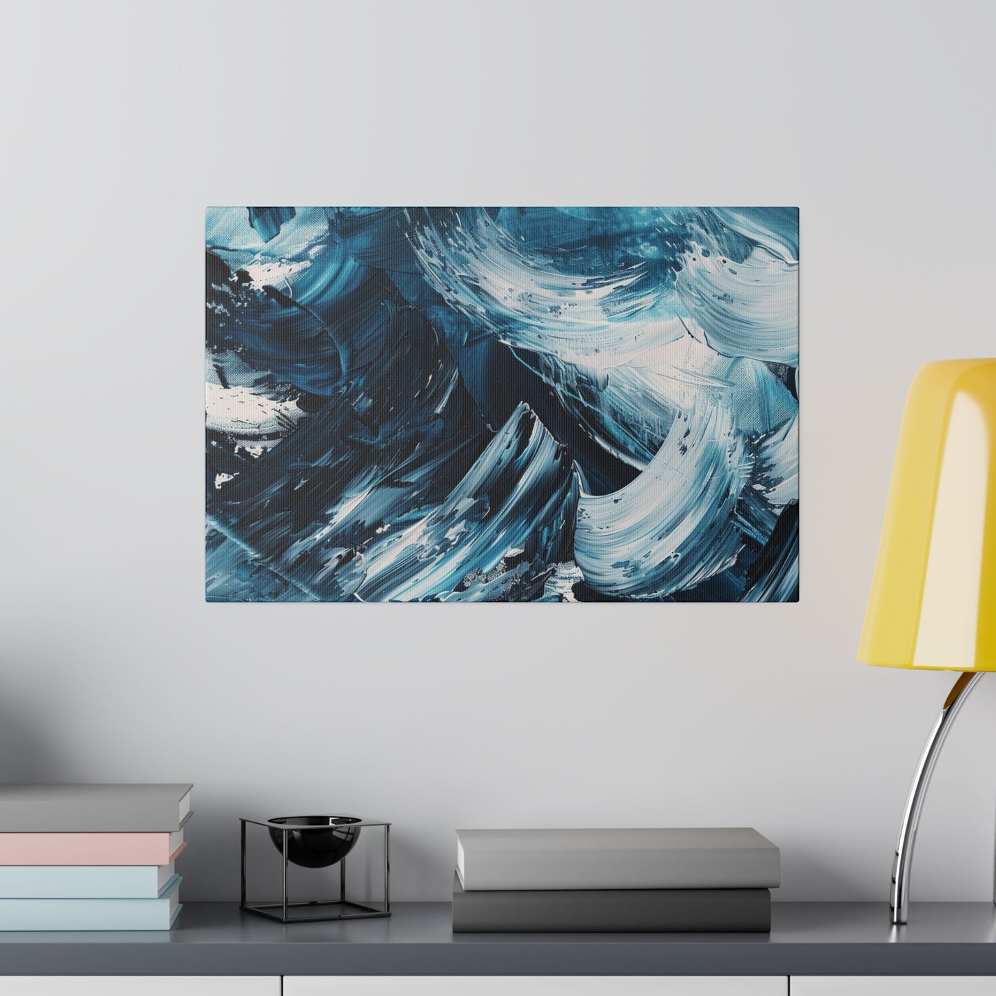 Blue Abstract Picture Canvas Print Wall Painting Modern Artwork Canvas Wall Art for Living Room Home Office Décor
