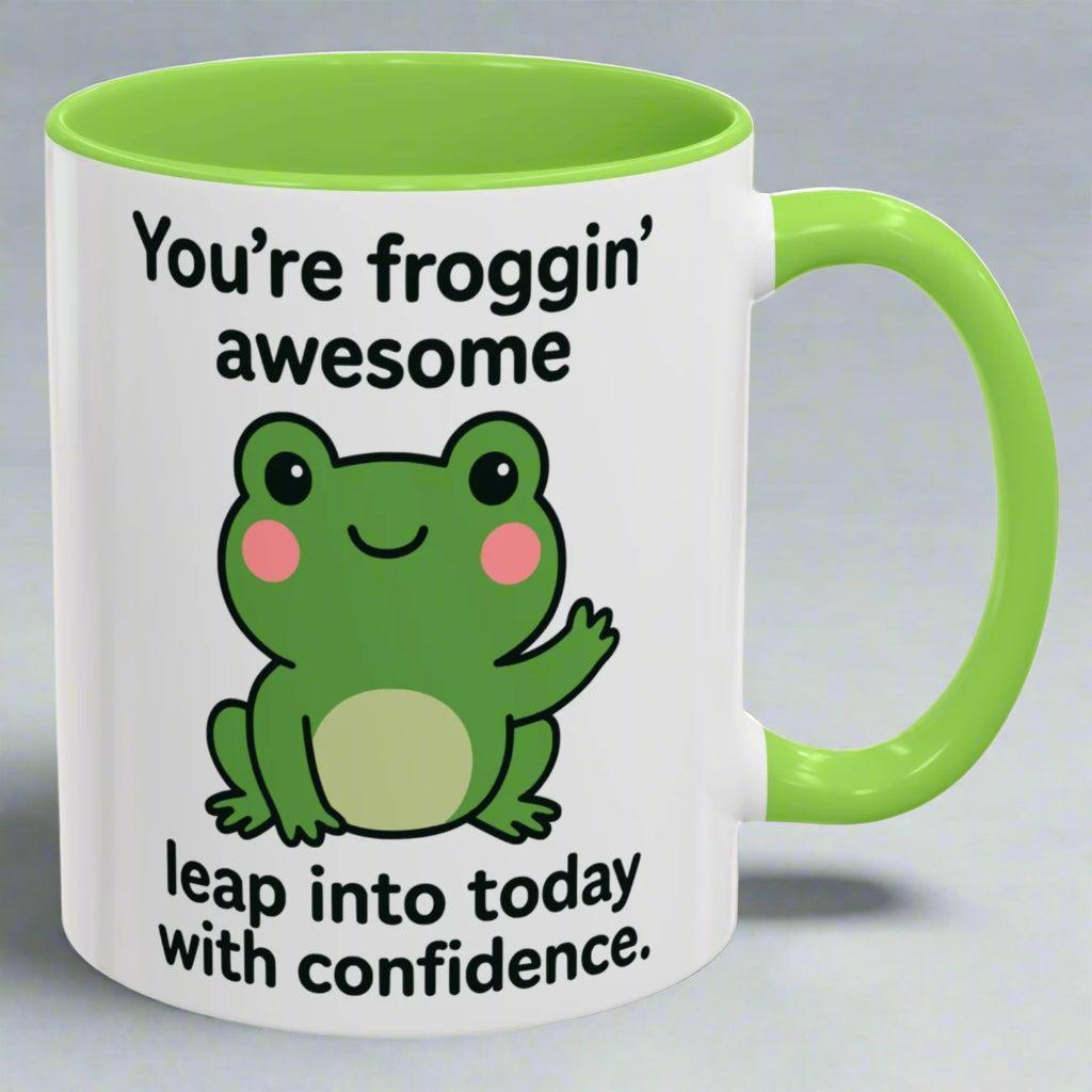 You're Froggin' Awesome Positive Affirmation Gift Colorful 11oz Mugs