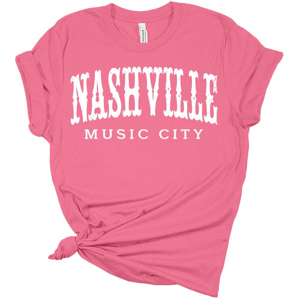 Womens Nashville Shirt Casual Ladies Cute Letter Print Graphic Tees Short Sleeve Western Tops for Women