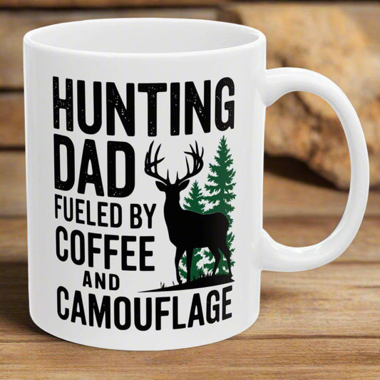 Hunting Dad Funny Fueled By Coffee Birthday Gift 11oz Coffee Mug