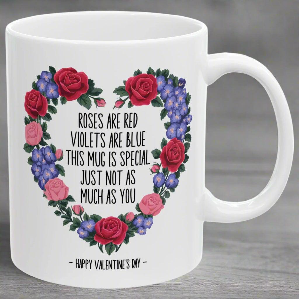 You Are Special Valentine's Day Floral Rose Heart 11oz Unique Coffee Cup Mug