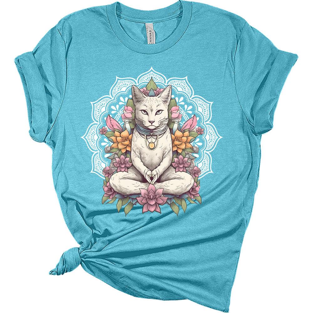 Women's Yoga Shirts Funny Workout Tops Cute Zen Animal Graphic Tees Short Sleeve Summer Tshirts for Women