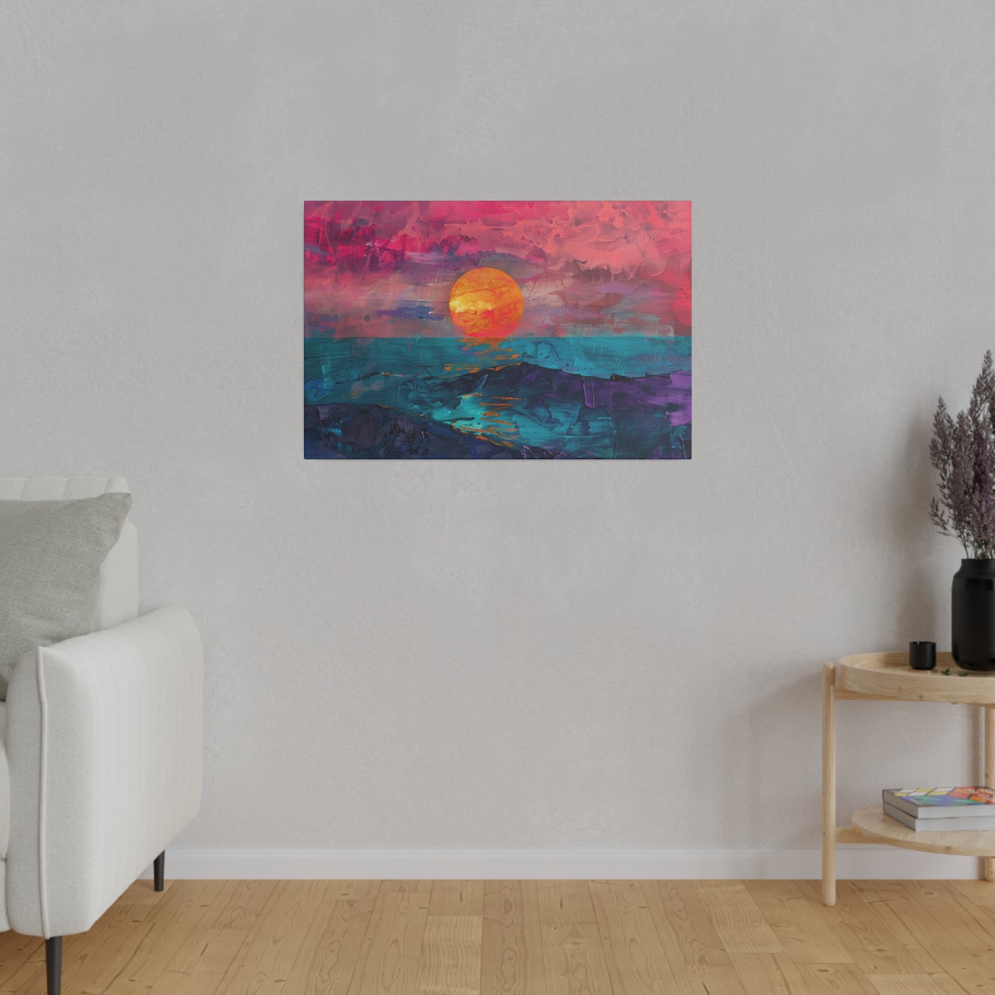 Sunset Abstract Picture Canvas Print Wall Painting Modern Artwork Canvas Wall Art for Living Room Home Office Décor