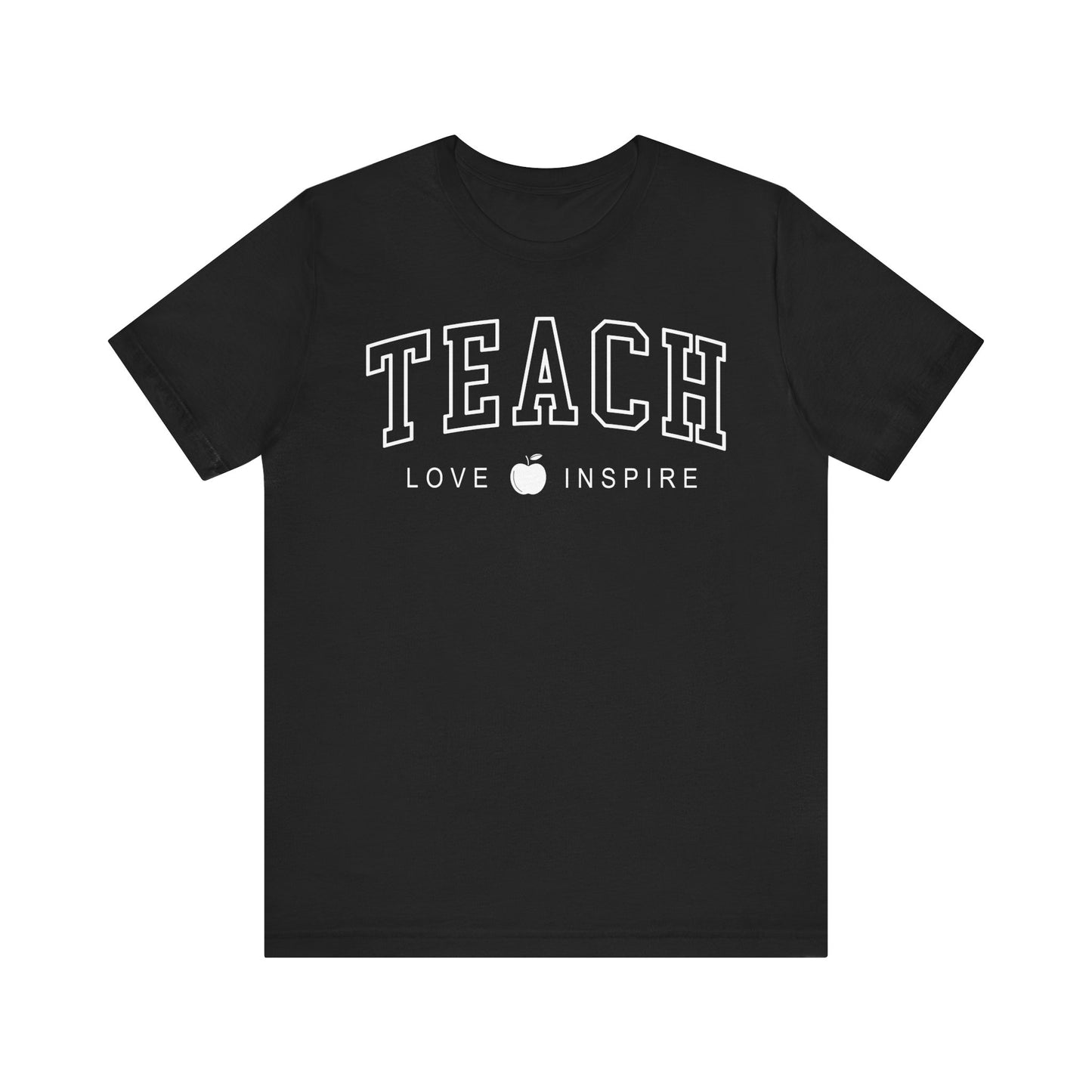 Womens Teacher Shirts Teach Love Inspire Cute Letter Print Tshirts Bella Graphic Tees Short Sleeve Casual Teaching Clothes - PF2