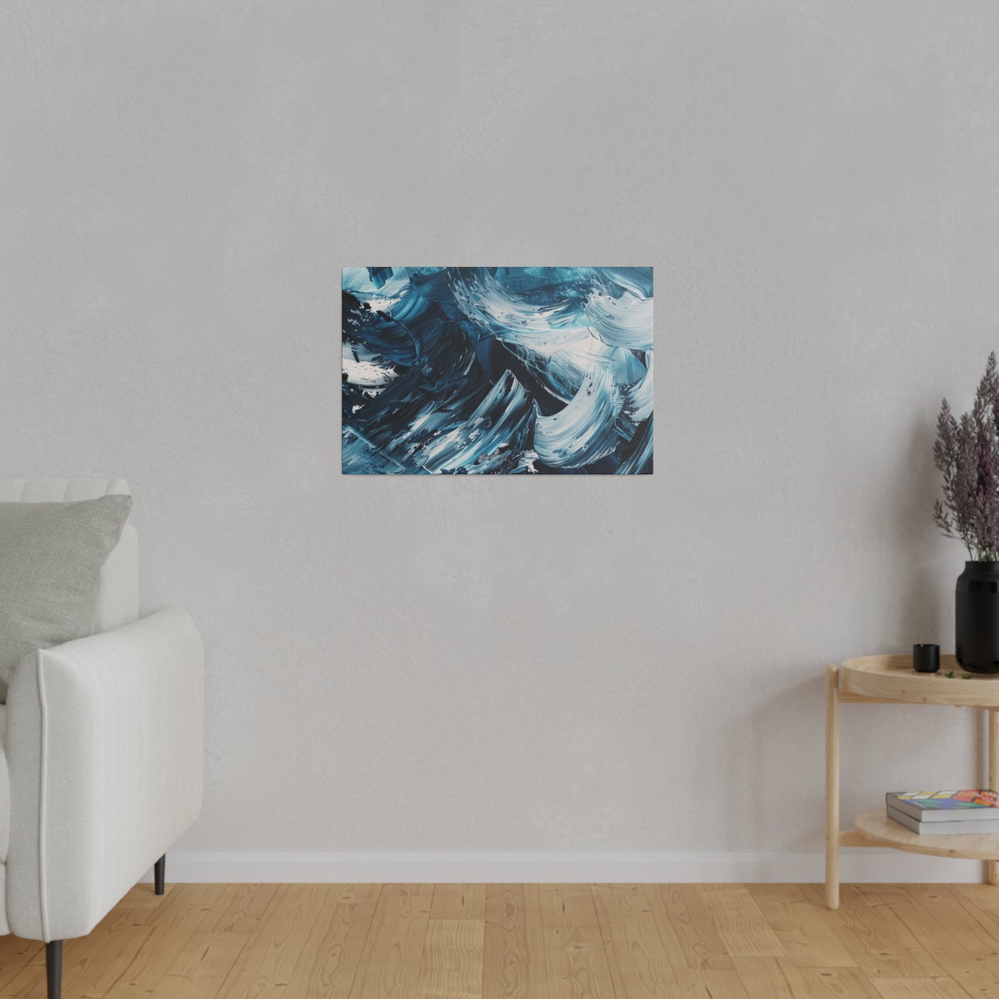 Blue Abstract Picture Canvas Print Wall Painting Modern Artwork Canvas Wall Art for Living Room Home Office Décor