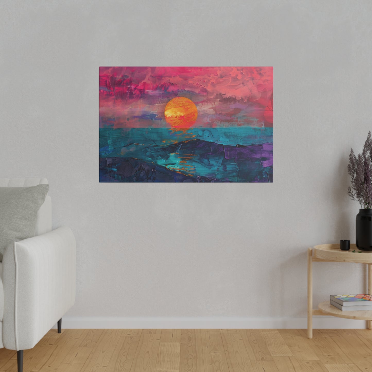Sunset Abstract Picture Canvas Print Wall Painting Modern Artwork Canvas Wall Art for Living Room Home Office Décor