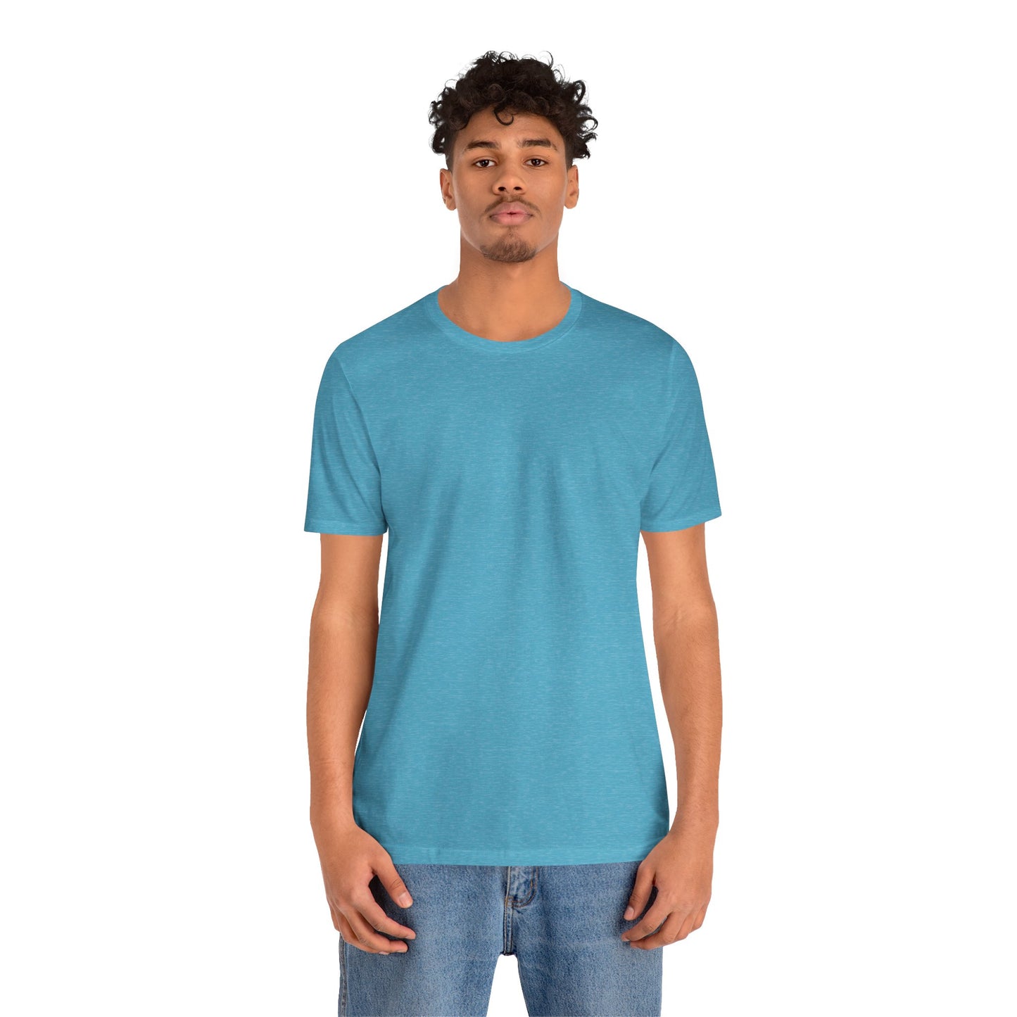 Men's Heather Aqua T Shirts Premium Casual Short Sleeve Classic Fit Crew Neck Shirts