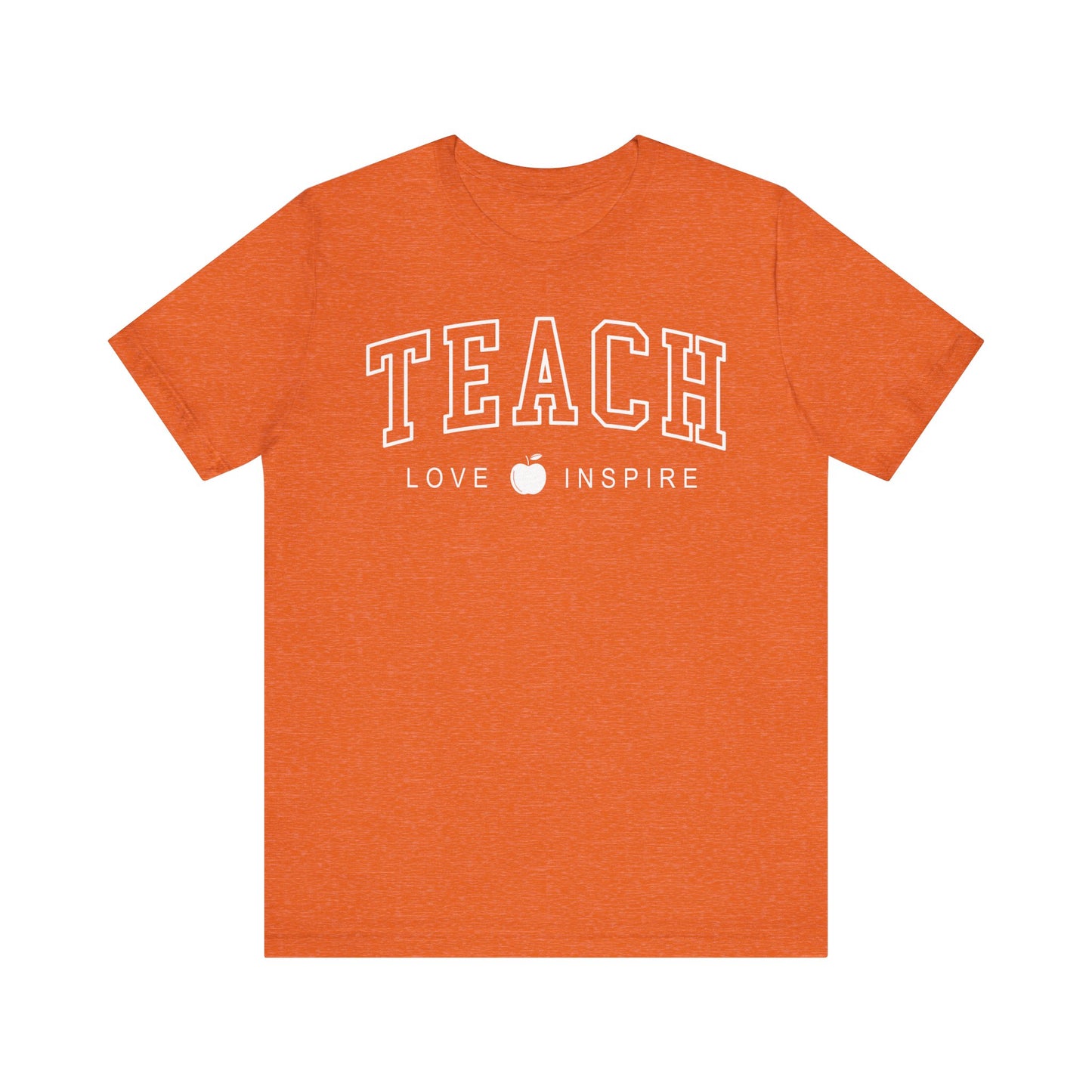 Womens Teacher Shirts Teach Love Inspire Cute Letter Print Tshirts Bella Graphic Tees Short Sleeve Casual Teaching Clothes - PF2