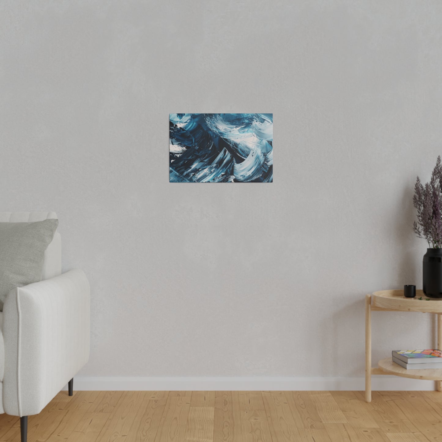 Blue Abstract Picture Canvas Print Wall Painting Modern Artwork Canvas Wall Art for Living Room Home Office Décor