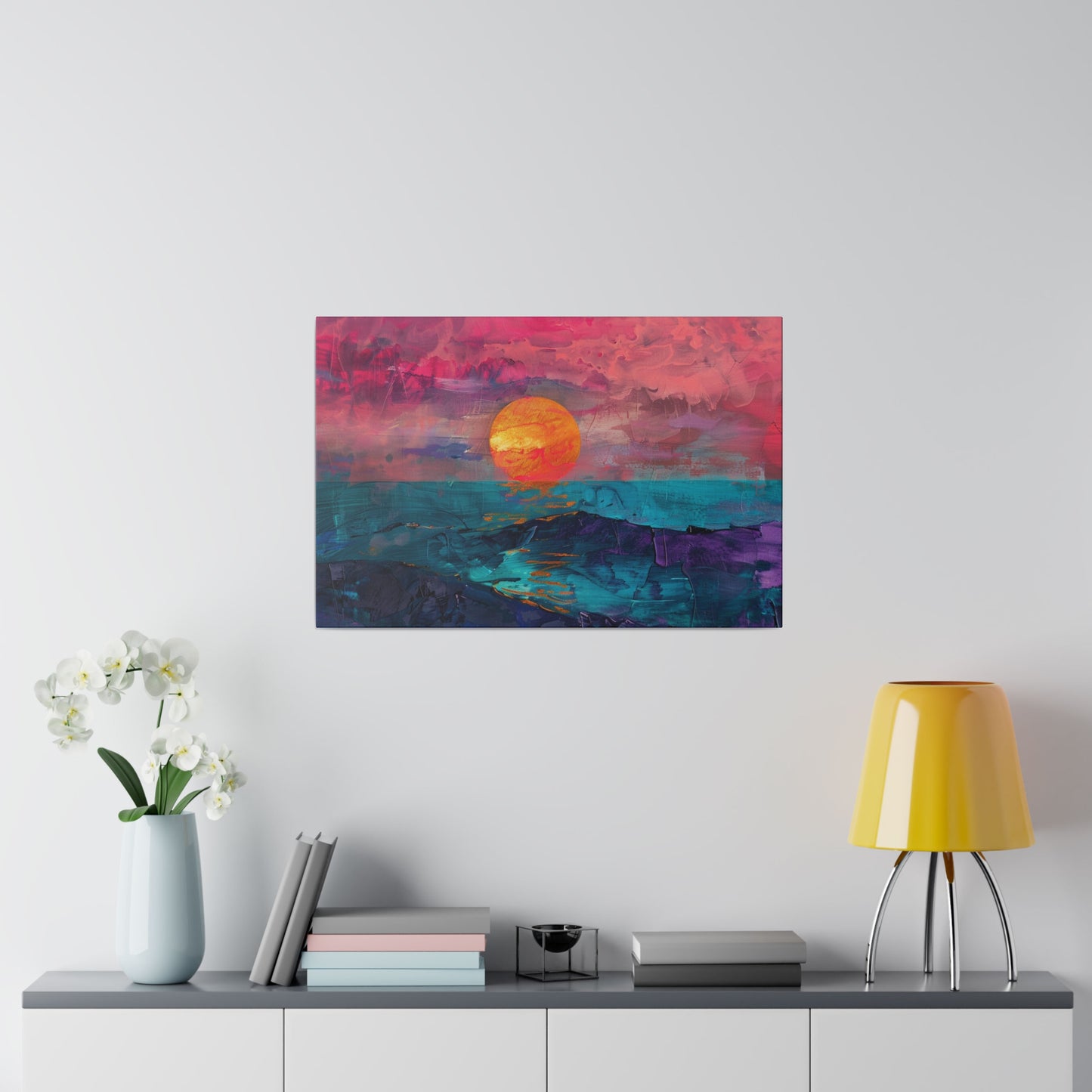 Sunset Abstract Picture Canvas Print Wall Painting Modern Artwork Canvas Wall Art for Living Room Home Office Décor