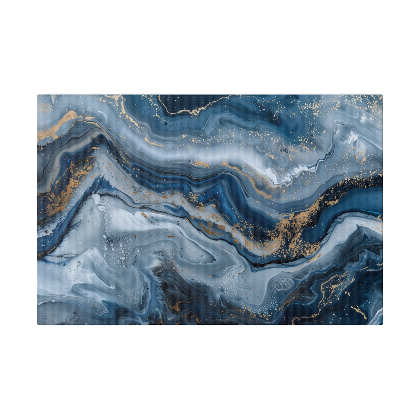 Abstract Blue Grey Canvas Print Wall Painting Marble Artwork Canvas Wall Art for Living Room Home Office Décor