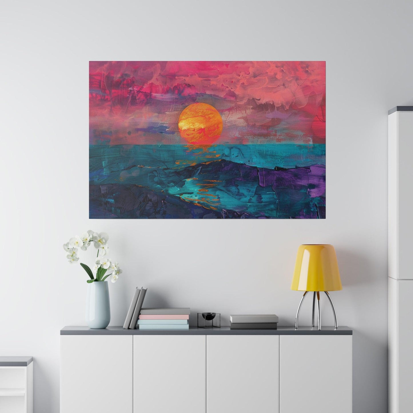 Sunset Abstract Picture Canvas Print Wall Painting Modern Artwork Canvas Wall Art for Living Room Home Office Décor