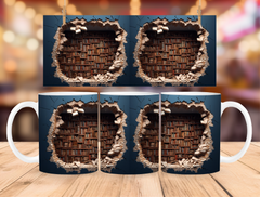 3D Library Bookshelf Mug, Book Lovers Gift Coffee Mug 11oz