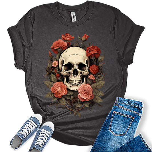 Halloween Shirts for Women Fall Novelty Tshirt Graphic Casual Vintage Athletic Girls Tops