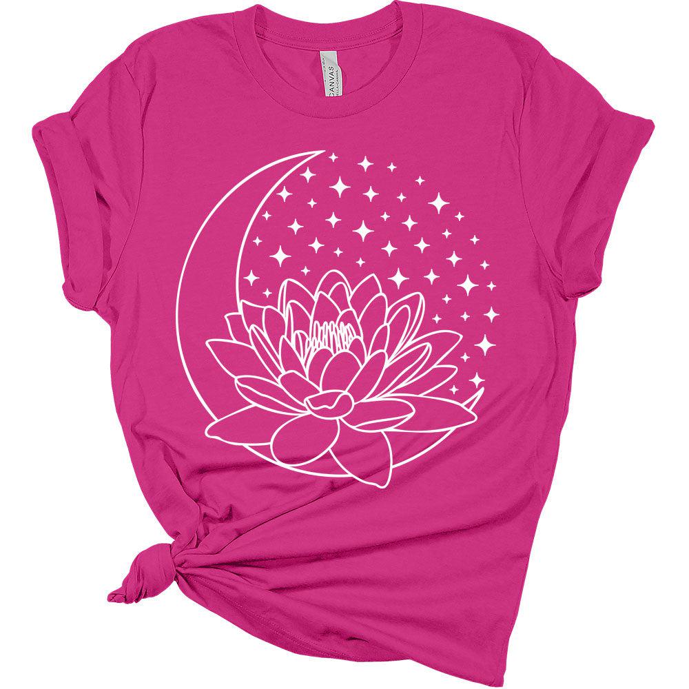 Womens Mandala Moon Lotus Flower Shirt