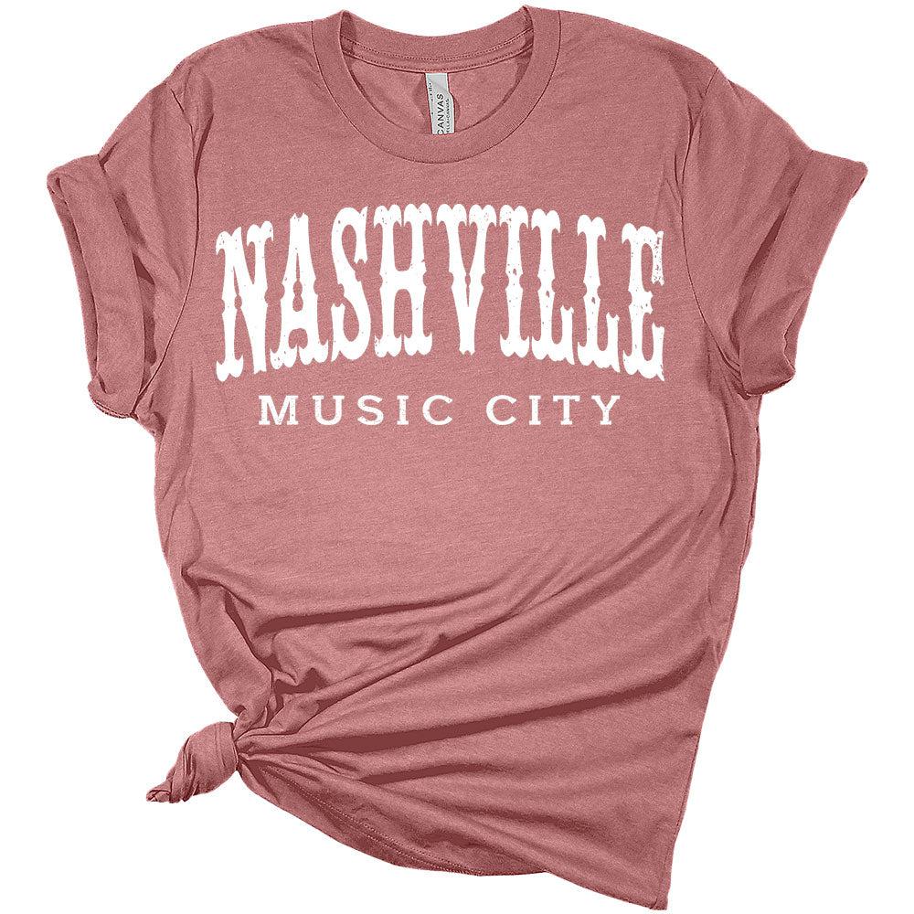 Womens Nashville Shirt Casual Ladies Cute Letter Print Graphic Tees Short Sleeve Western Tops for Women