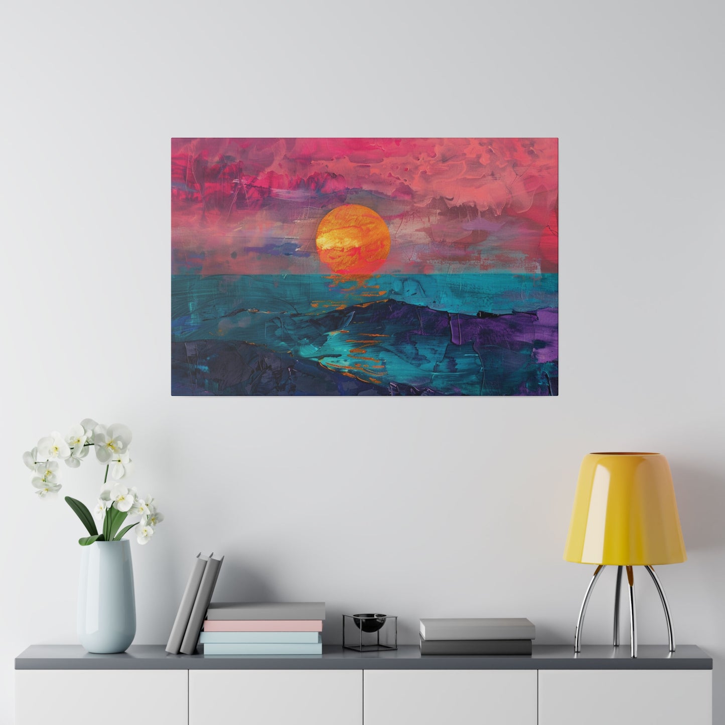 Sunset Abstract Picture Canvas Print Wall Painting Modern Artwork Canvas Wall Art for Living Room Home Office Décor