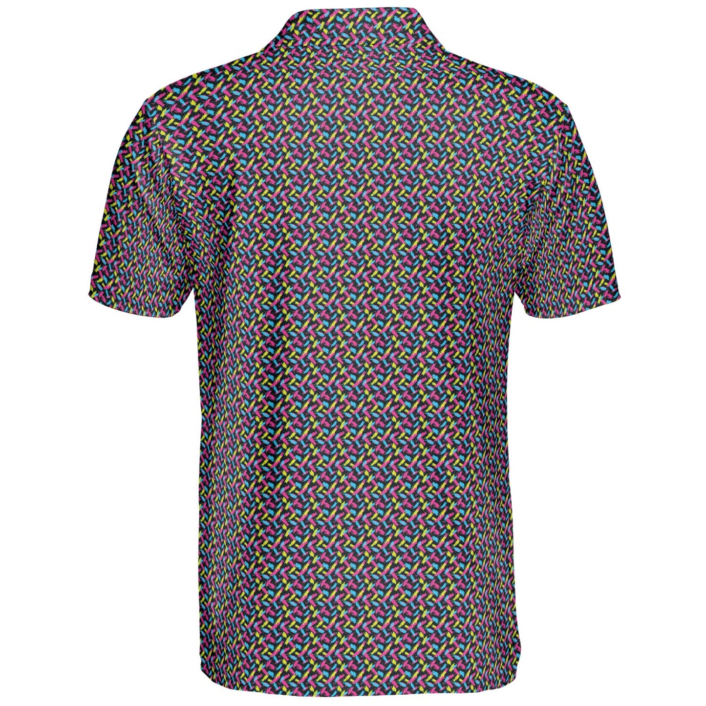 Neon Polo Shirt for Men Retro 90s Moisture Wicking Short Sleeve Golf Top