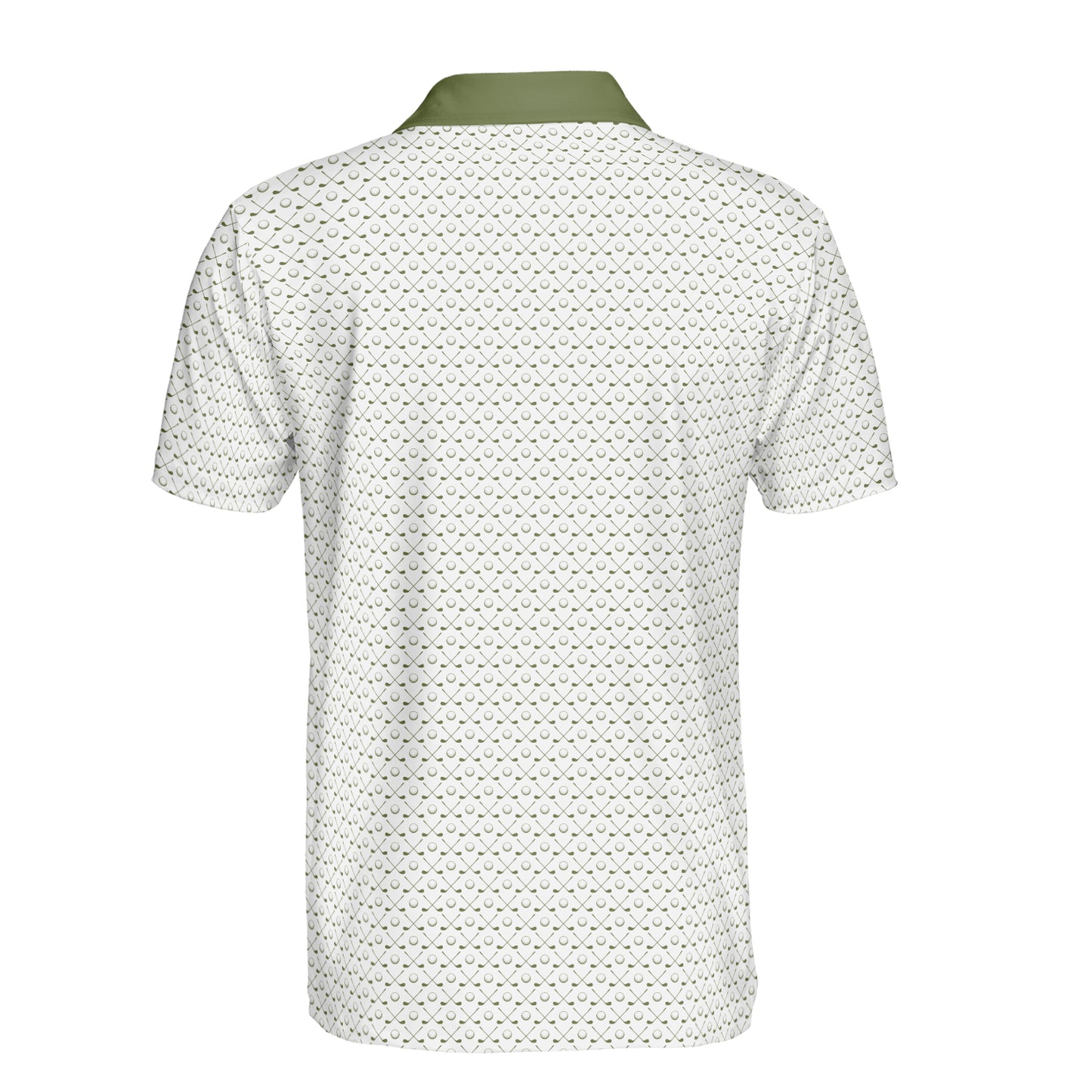 Golfer Polo Shirts for Men White Green Moisture Wicking Golf Short Sleeve Dress Tops