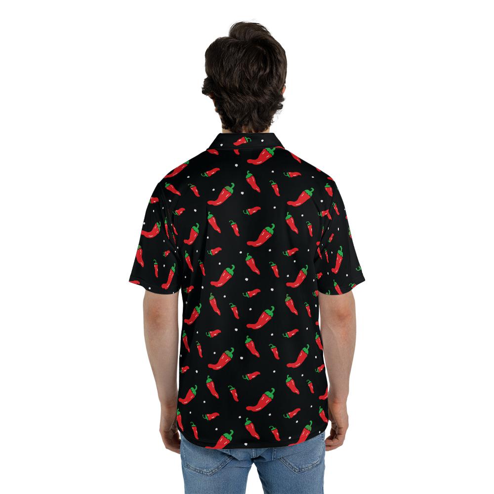 Mens Cinco De Mayo Chili Peppers Golf Shirt Moisture Wicking Short Sleeve Polo Shirts for Men