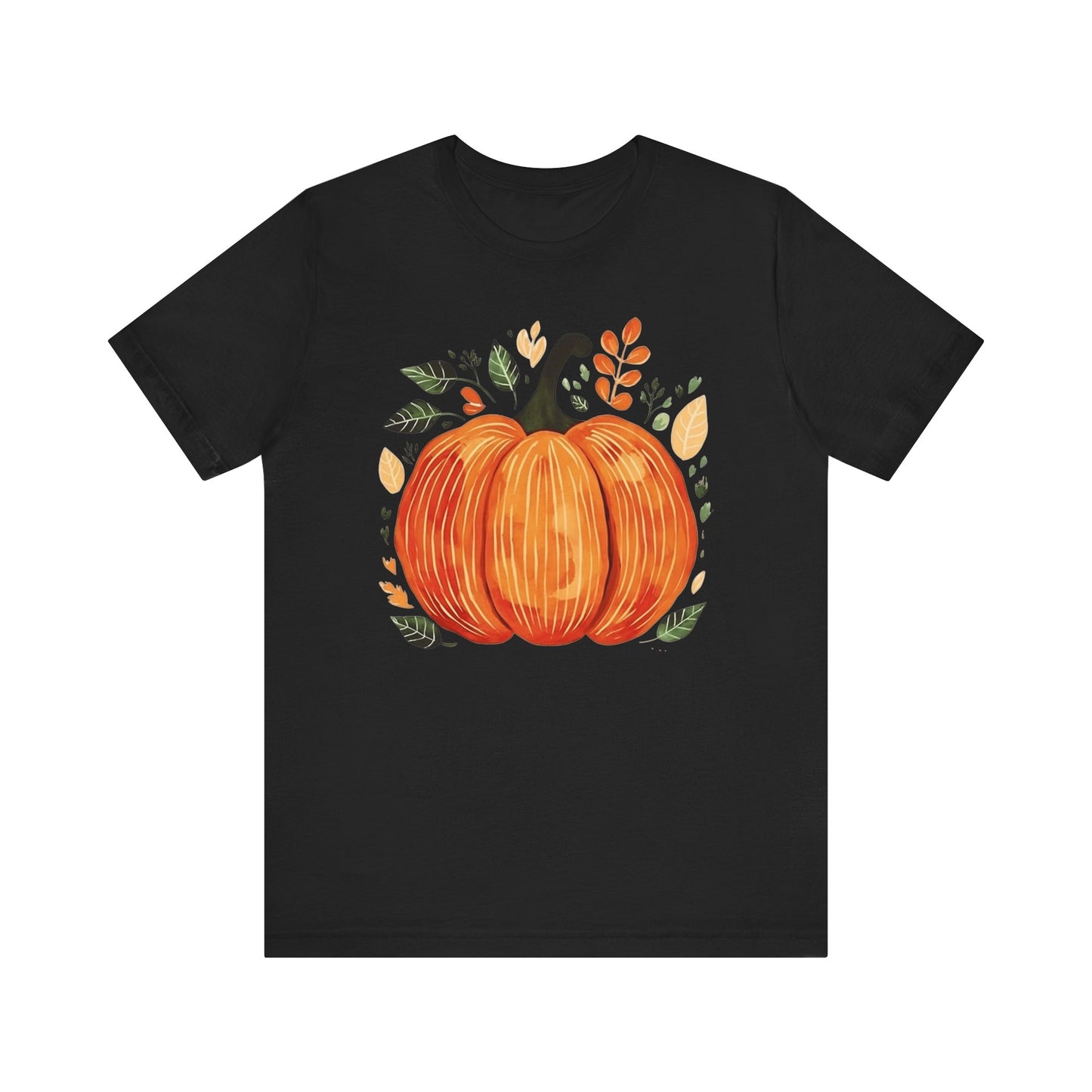 Womens Pumpkin Shirt Halloween Graphic Tees Casual Fall Tshirt Floral Short Sleeve Cute Thanksgiving Tops - PF