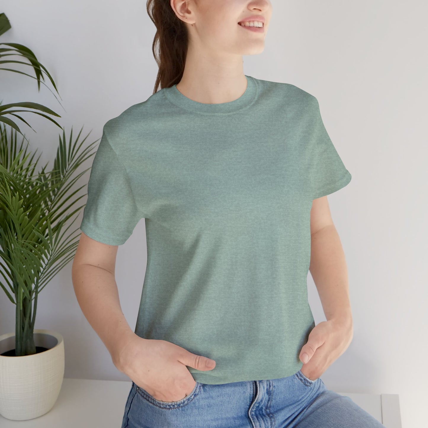 Womens Heather Prism Dusty Blue T Shirts Premium Casual Short Sleeve Shirts Oversized Tops