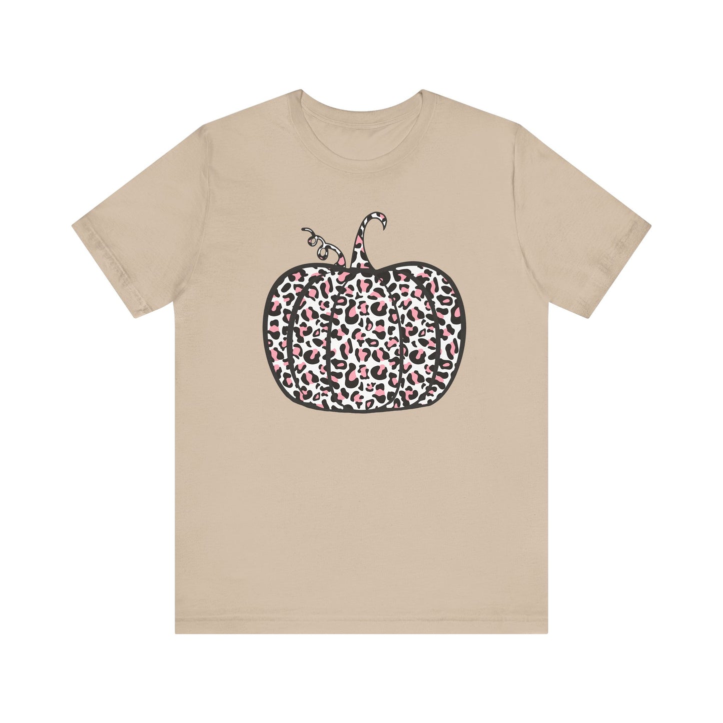 Womens Trendy Leopard Pumpkin Printed Shirts Halloween Short Sleeve Graphic Tees Fall T-Shirts Tops - PF