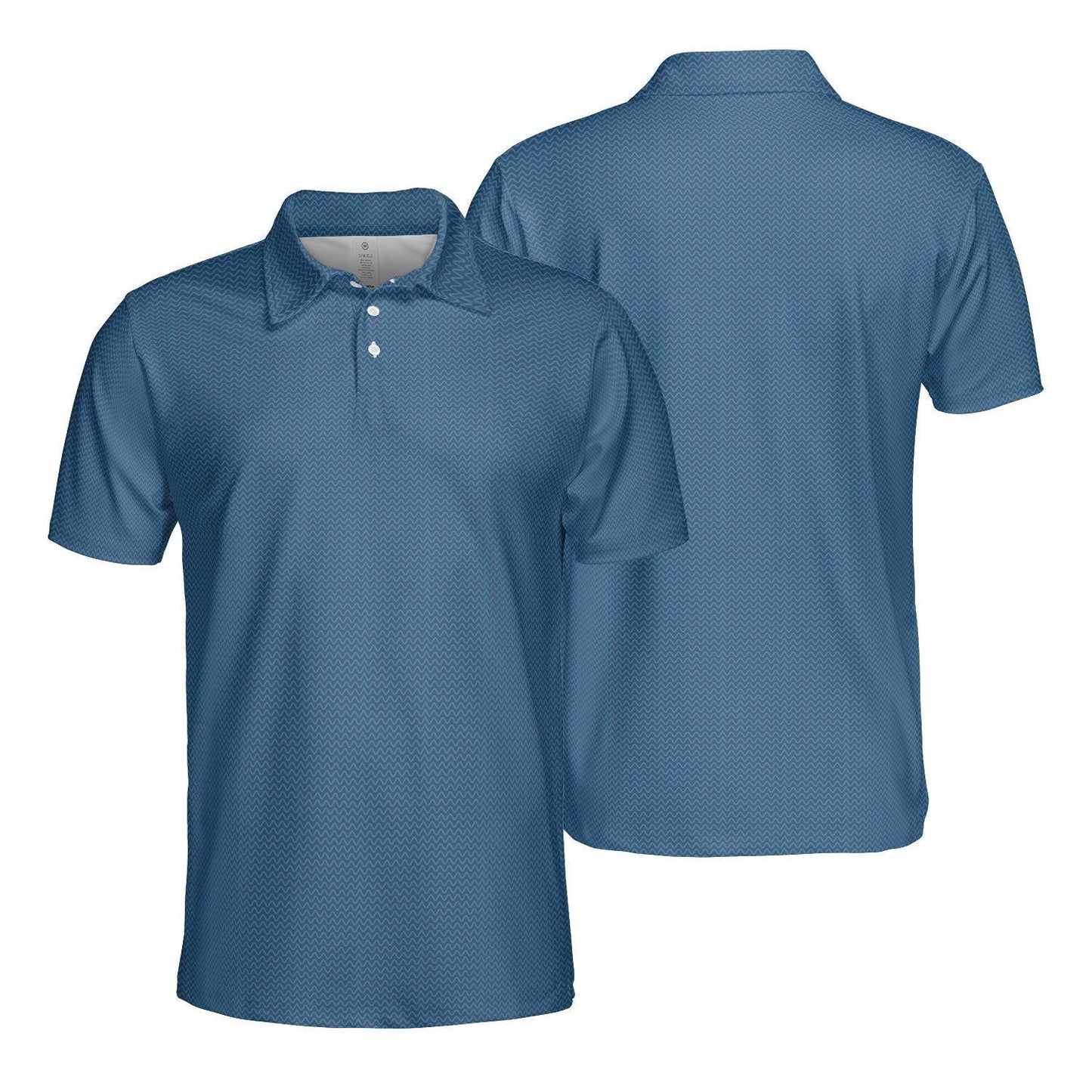 Golfer Polo Shirts for Men Blue Light Weight Moisture Wicking Golf Short Sleeve Dress Tops