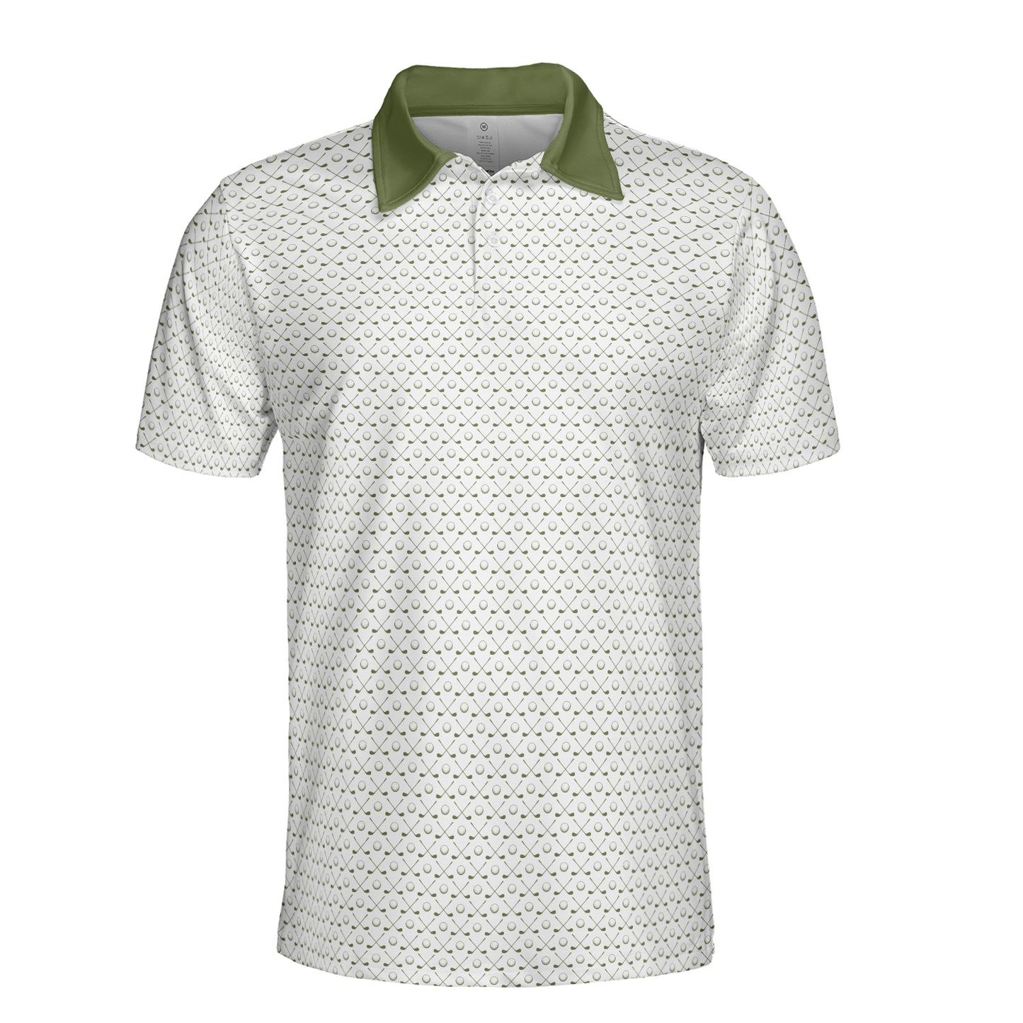 Golfer Polo Shirts for Men White Green Moisture Wicking Golf Short Sleeve Dress Tops