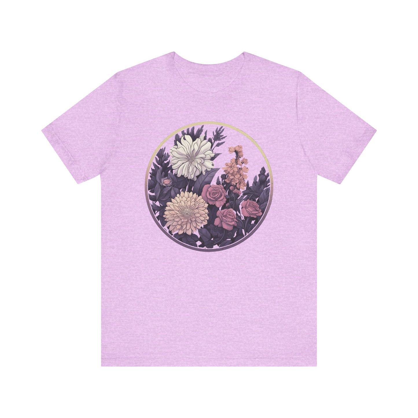 Botanical Floral Moon Graphic Tees For Womens - PF