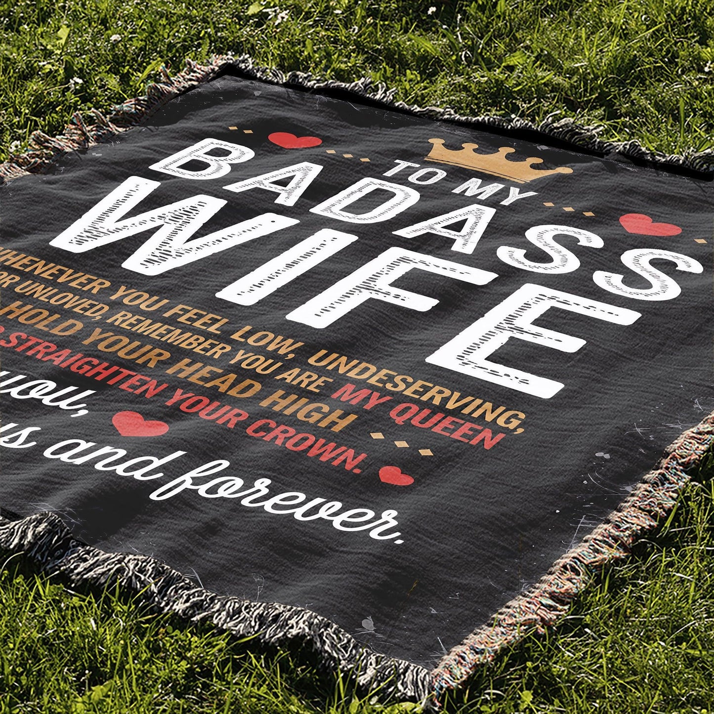 To My Wife I Love You Always & Forever 50" x 60" Gift Woven Jacquard Blanket