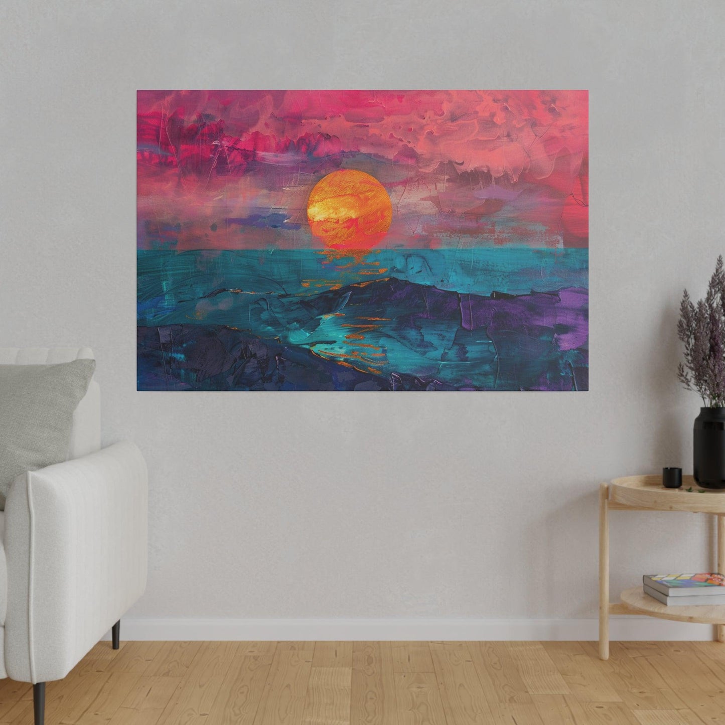 Sunset Abstract Picture Canvas Print Wall Painting Modern Artwork Canvas Wall Art for Living Room Home Office Décor