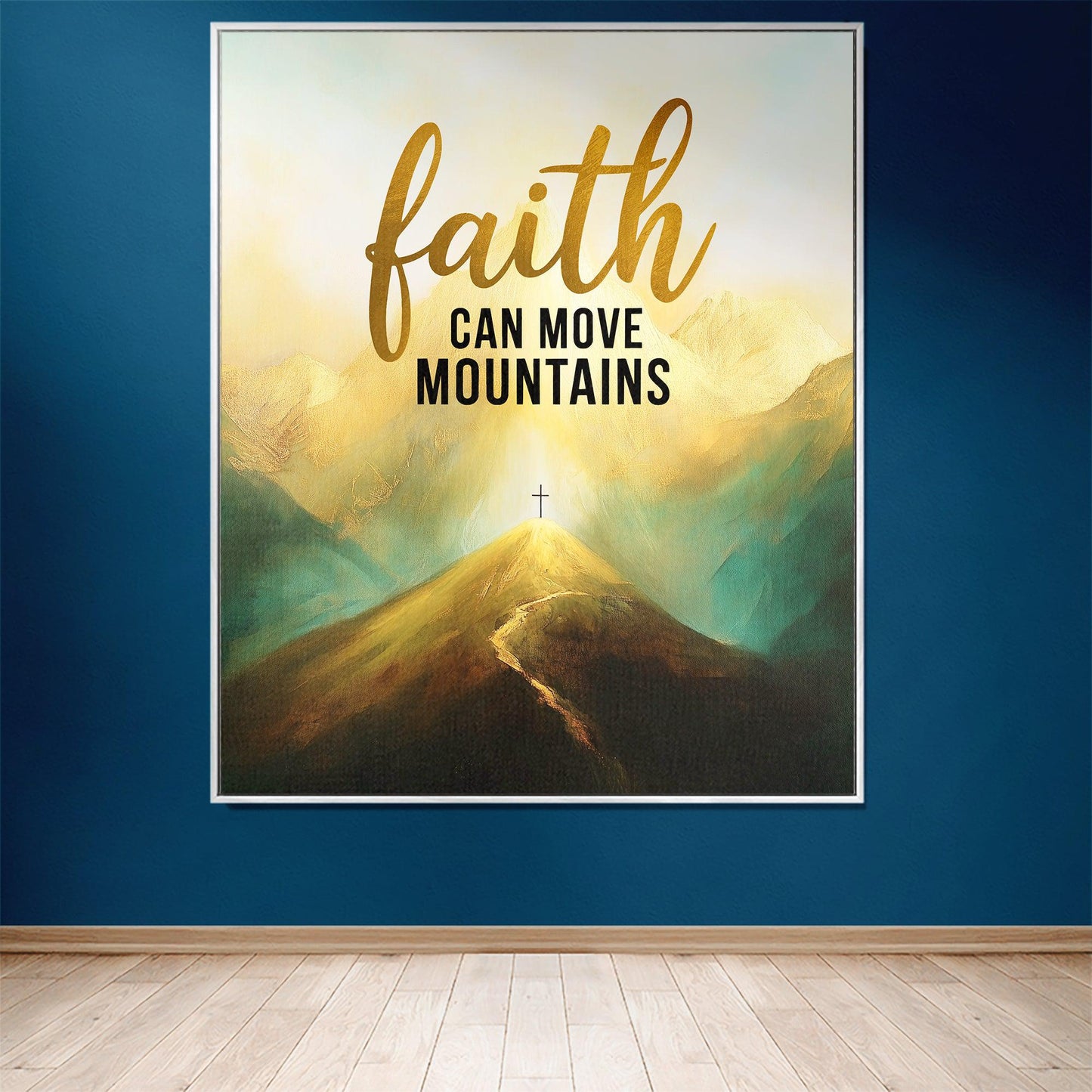 Faith Can Move Mountains 50" x 60" Christian Gift Woven Jacquard Blanket