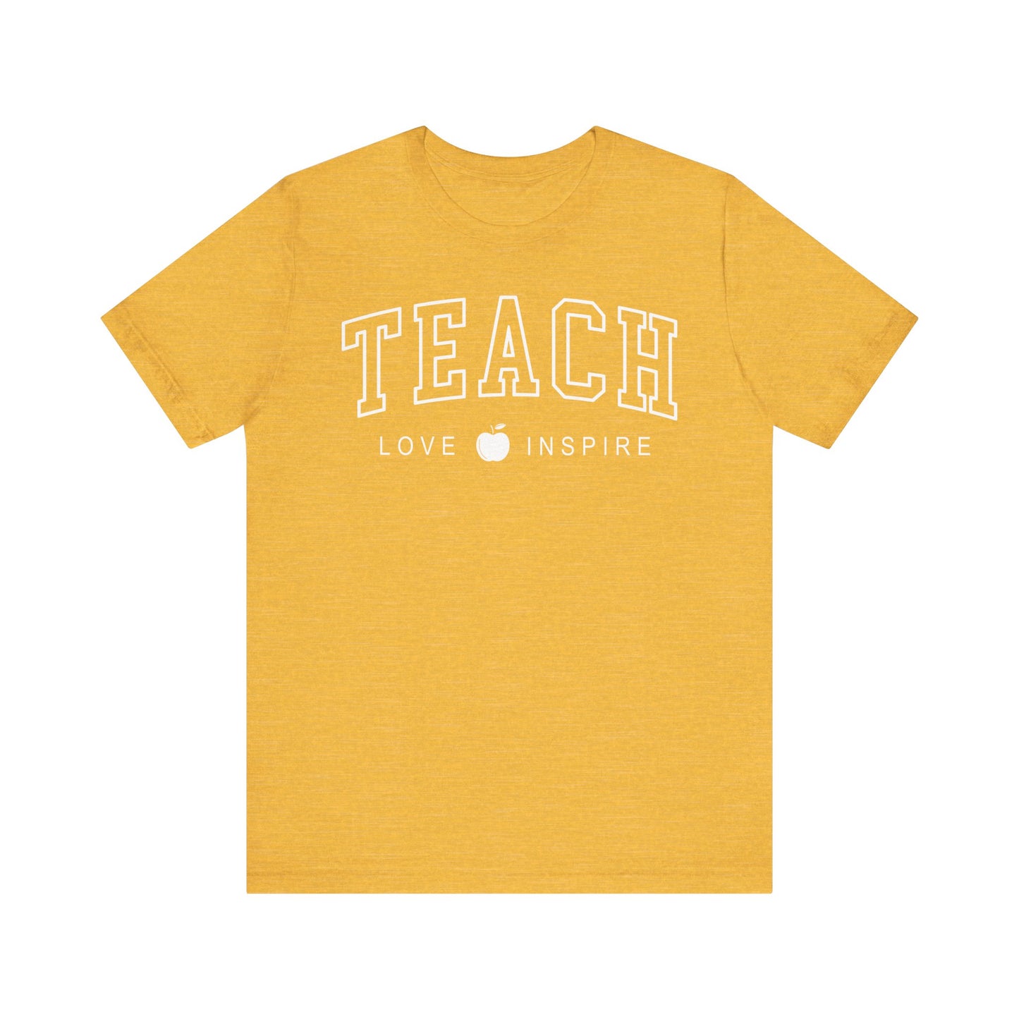 Womens Teacher Shirts Teach Love Inspire Cute Letter Print Tshirts Bella Graphic Tees Short Sleeve Casual Teaching Clothes - PF2