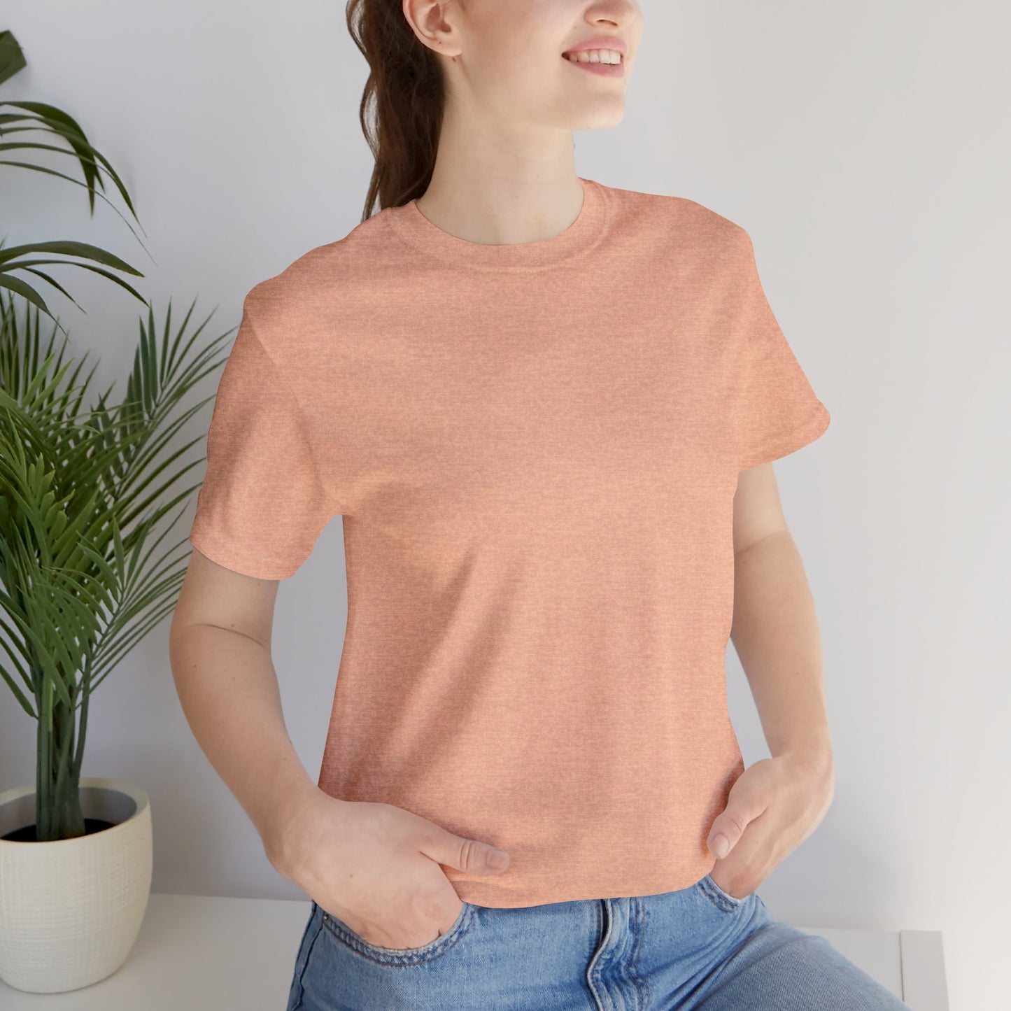 Womens Heather Peach T Shirts Premium Casual Short Sleeve Shirts Oversized Tops