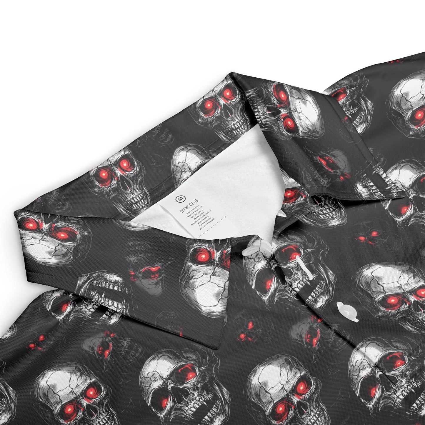Vampire Skull Halloween Polo Shirt for Men Moisture Wicking Short Sleeve Golf Top