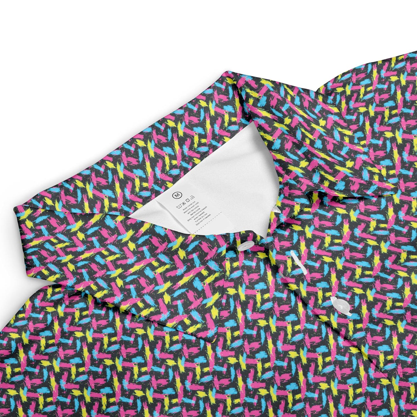 Neon Polo Shirt for Men Retro 90s Moisture Wicking Short Sleeve Golf Top