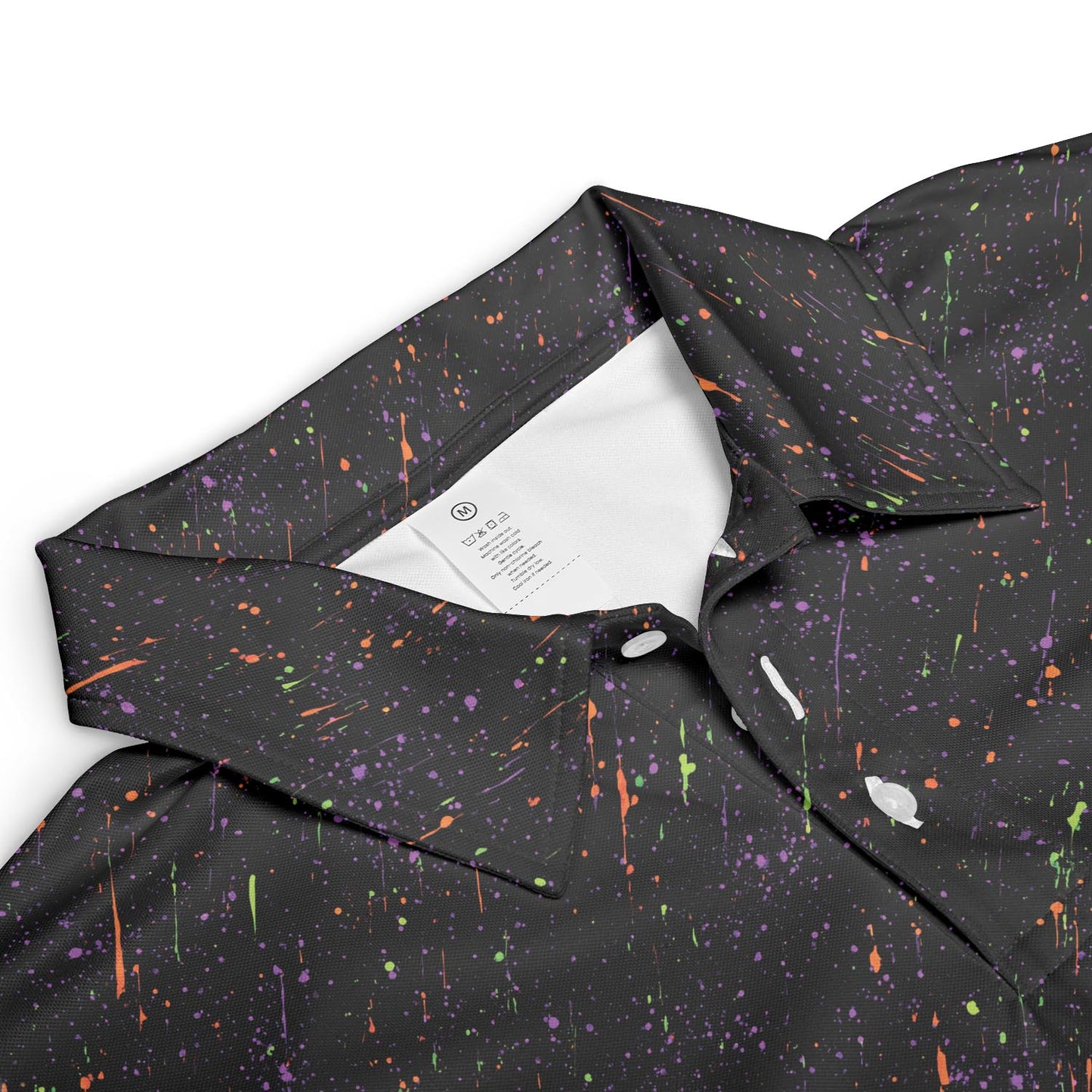 Halloween Polo Shirt for Men Black Spooky Party Style Moisture Wicking Short Sleeve Golf Top