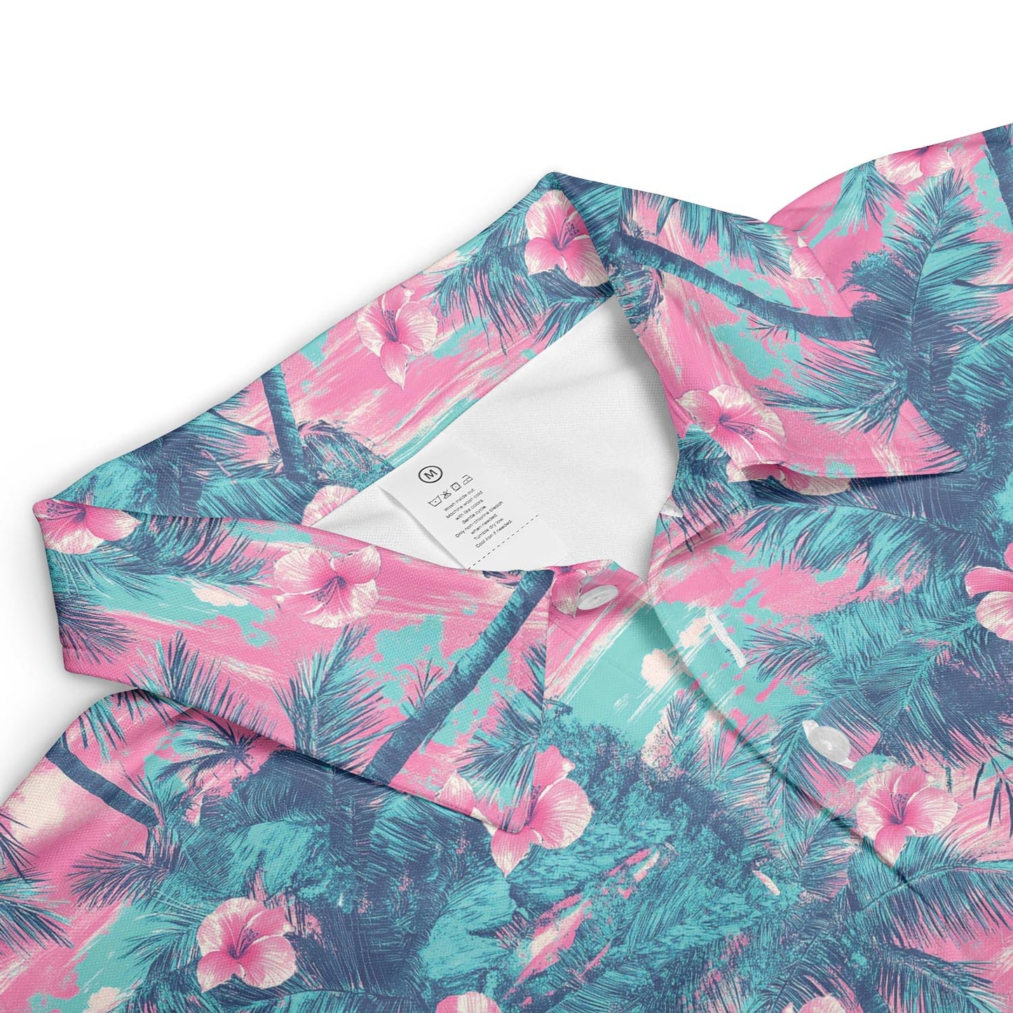 Hawaiian Palm Tree Summer Polo Shirt for Men Moisture Wicking Short Sleeve Golf Top