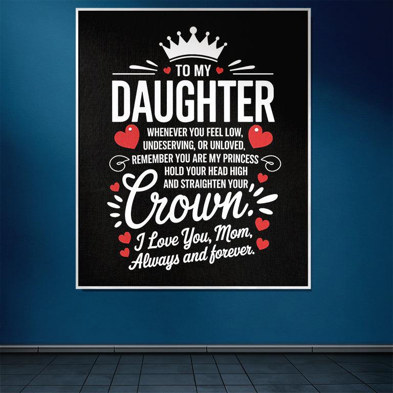 To My Daughter You Are My Princess Love Mom 50" x 60" Gift Woven Jacquard Blanket