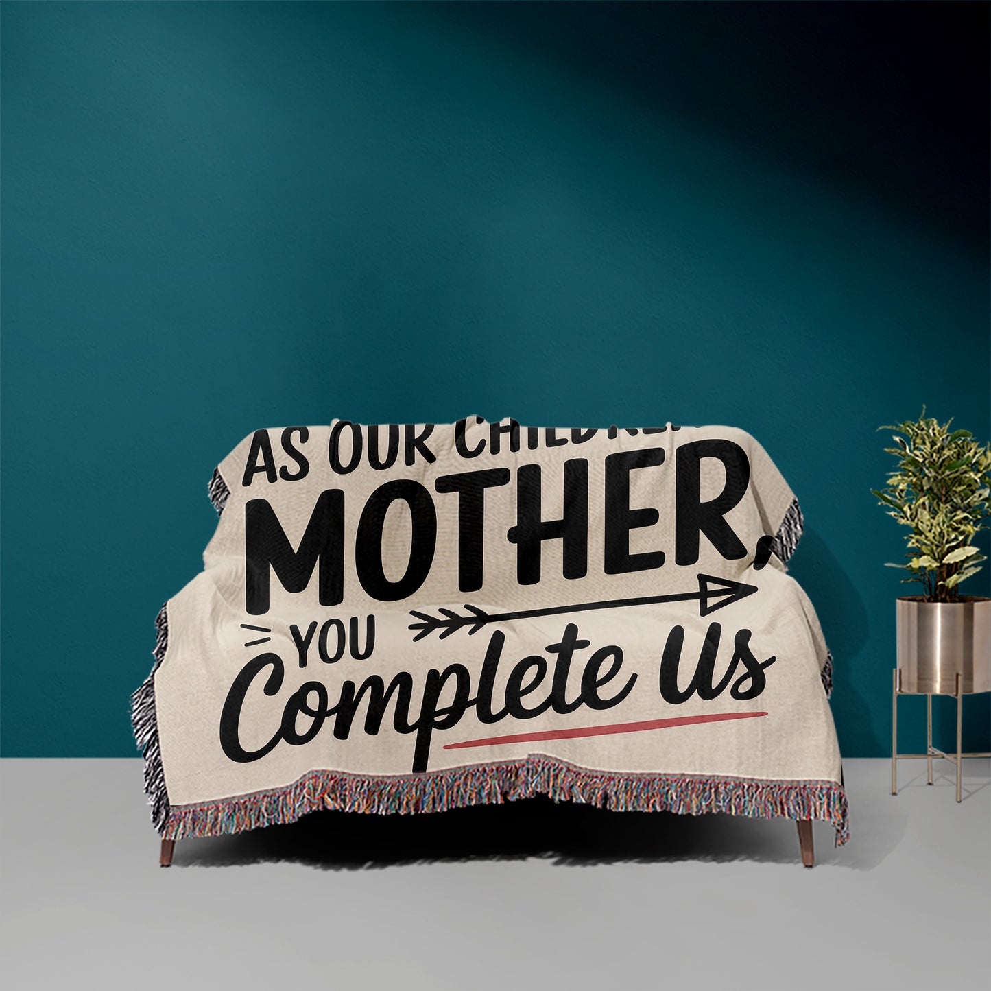 As My Wife You Complete Me 50" x 60" Gift Woven Jacquard Blanket