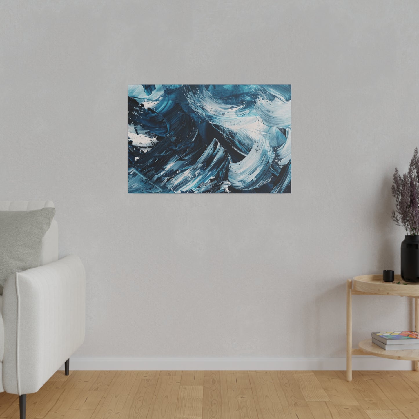 Blue Abstract Picture Canvas Print Wall Painting Modern Artwork Canvas Wall Art for Living Room Home Office Décor