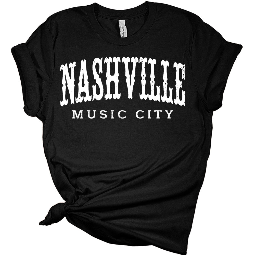 Womens Nashville Shirt Casual Ladies Cute Letter Print Graphic Tees Short Sleeve Western Tops for Women