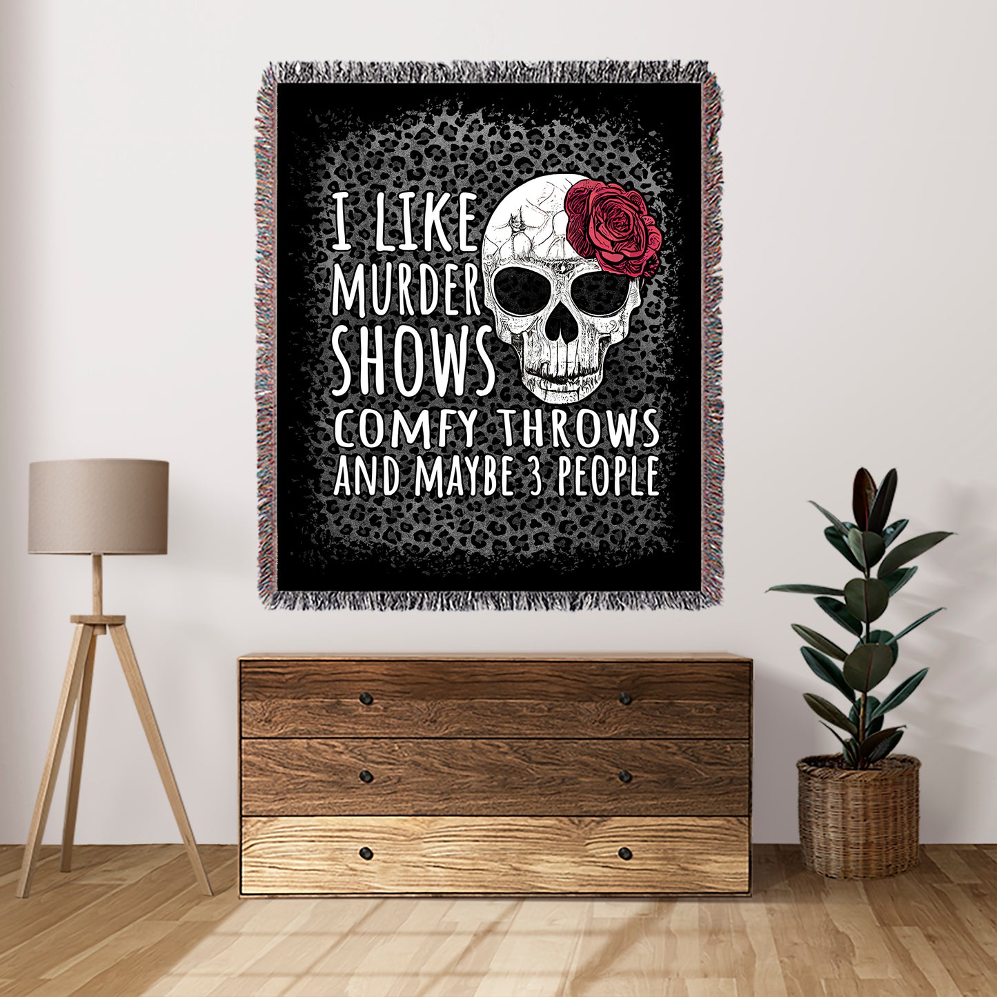 I Like Murder Shows Comfy Throws And Maybe Three People 50" x 60" Gift Woven Jacquard Blanket