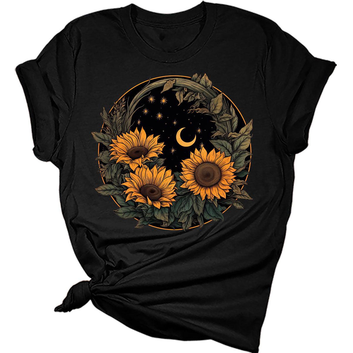 Womens Floral Shirts Trendy Wildflower Graphic Tees Spring Short Sleeve Sunflower T Shirts Plus Size Bella Summer Tops