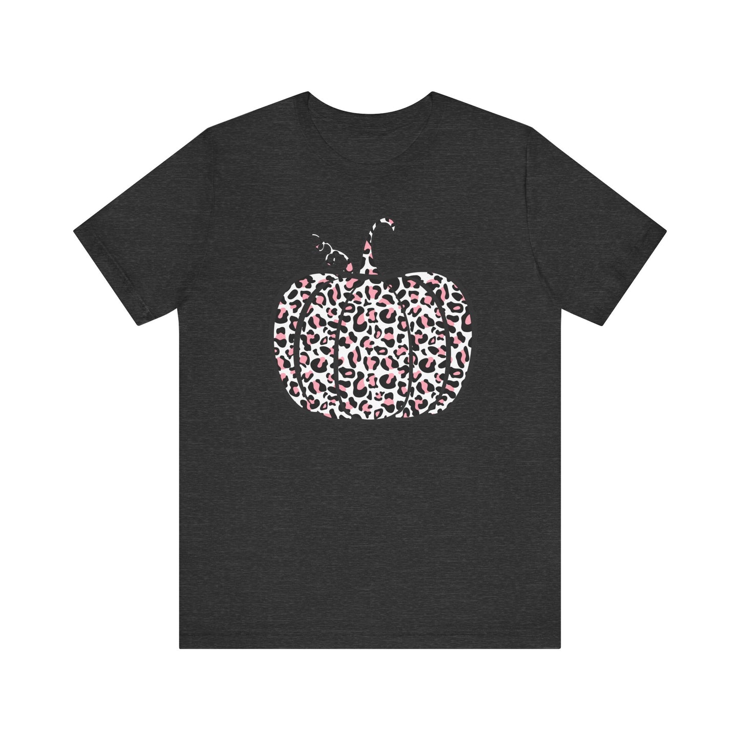 Womens Trendy Leopard Pumpkin Printed Shirts Halloween Short Sleeve Graphic Tees Fall T-Shirts Tops - PF