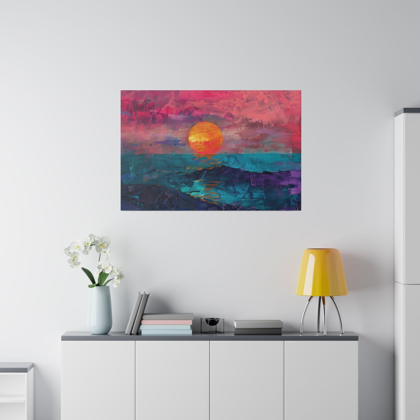 Sunset Abstract Picture Canvas Print Wall Painting Modern Artwork Canvas Wall Art for Living Room Home Office Décor