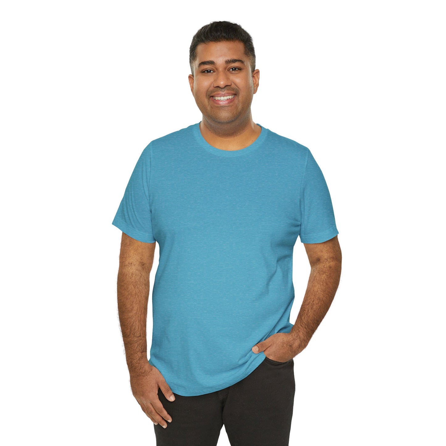Men's Heather Aqua T Shirts Premium Casual Short Sleeve Classic Fit Crew Neck Shirts