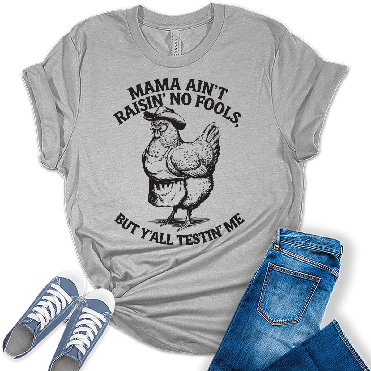 Mama Shirt Western Outfit For Women Mom Shirts No Fools Mother's Day Graphic Tees Bella Plus Sized Tops