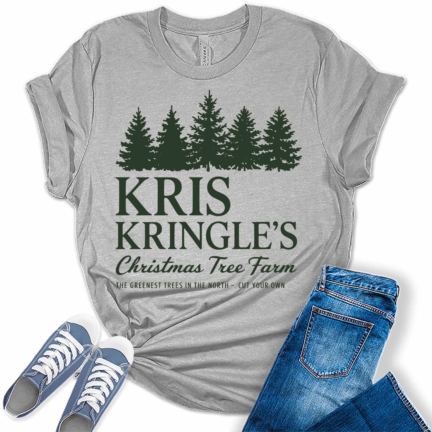 Women's Kris Kringle's Greenest Trees Christmas Graphic Tees